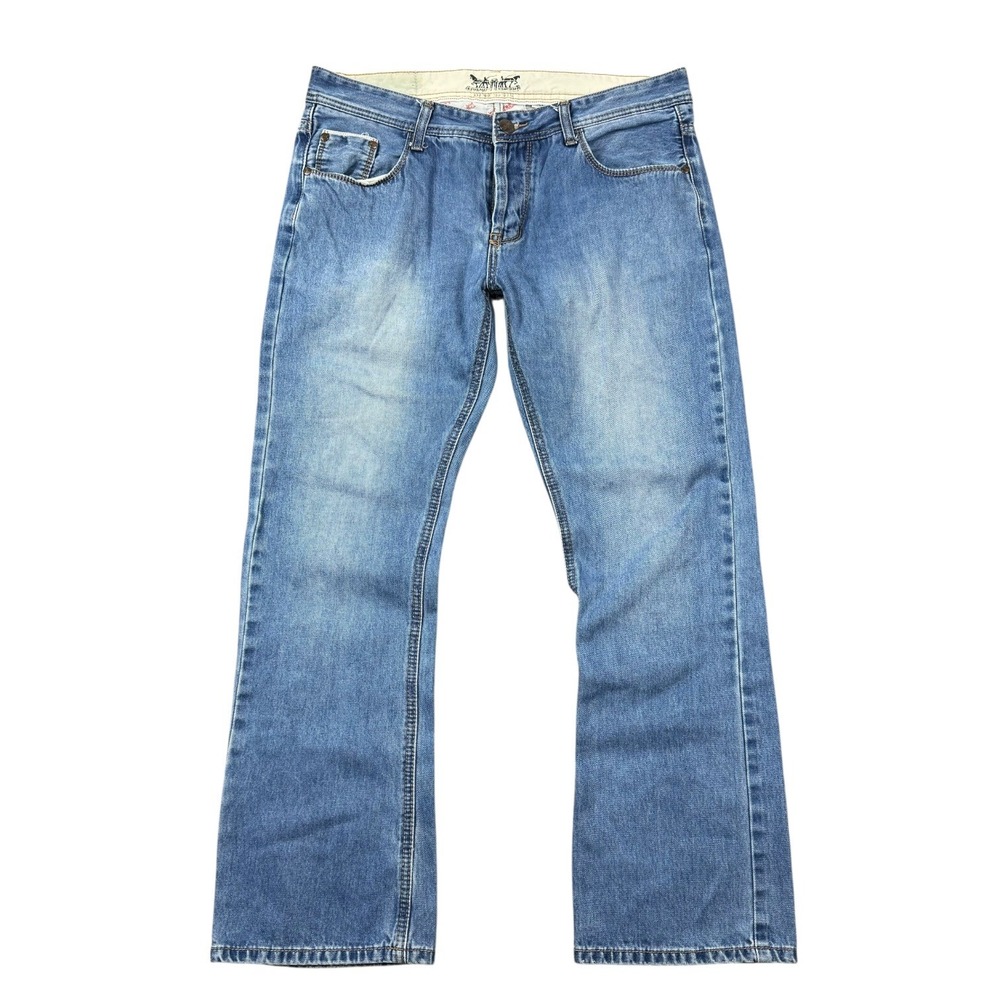 Levi's 504 Jeans Men 36 (34x29) Straight Stretch‎ Medium Wash Denim Button Fly
